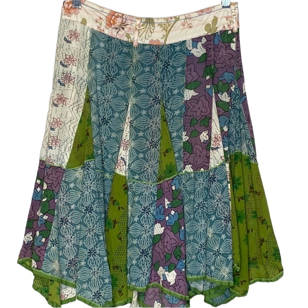 Anthropologie Lux Boho Patchwork Skirt